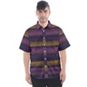 Stripes Pink Yellow Purple Grey Men s Short Sleeve Shirt View1