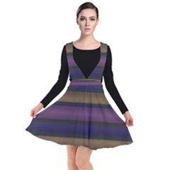 Stripes Pink Yellow Purple Grey Plunge Pinafore Dress