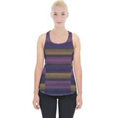 Stripes Pink Yellow Purple Grey Piece Up Tank Top by BrightVibesDesign