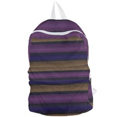 Stripes Pink Yellow Purple Grey Foldable Lightweight Backpack by BrightVibesDesign