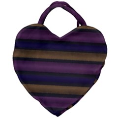 Stripes Pink Yellow Purple Grey Giant Heart Shaped Tote