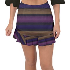 Stripes Pink Yellow Purple Grey Fishtail Mini Chiffon Skirt