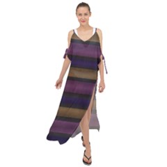 Stripes Pink Yellow Purple Grey Maxi Chiffon Cover Up Dress