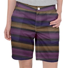 Stripes Pink Yellow Purple Grey Pocket Shorts