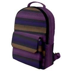 Stripes Pink Yellow Purple Grey Flap Pocket Backpack (small)