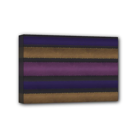 Stripes Pink Yellow Purple Grey Mini Canvas 6  X 4  (stretched) by BrightVibesDesign