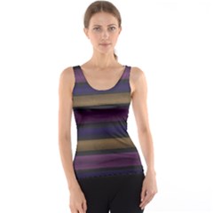 Stripes Pink Yellow Purple Grey Tank Top by BrightVibesDesign