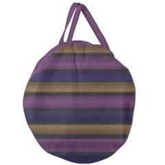 Stripes Pink Yellow Purple Grey Giant Round Zipper Tote by BrightVibesDesign