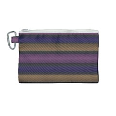 Stripes Pink Yellow Purple Grey Canvas Cosmetic Bag (medium)