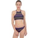 Stripes Pink Yellow Purple Grey Racer Front Bikini Set View1