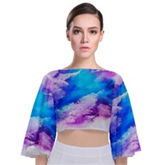 Download (1) Tie Back Butterfly Sleeve Chiffon Top