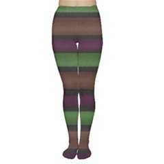 Stripes Green Brown Pink Grey Tights by BrightVibesDesign