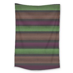 Stripes Green Brown Pink Grey Large Tapestry by BrightVibesDesign