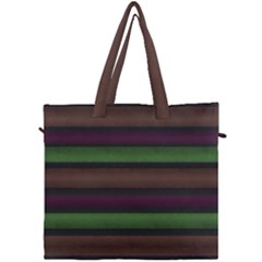 Stripes Green Brown Pink Grey Canvas Travel Bag