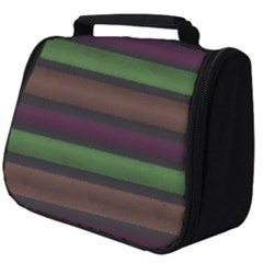 Stripes Green Brown Pink Grey Full Print Travel Pouch (big) by BrightVibesDesign