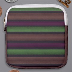 Stripes Green Brown Pink Grey Mini Square Pouch