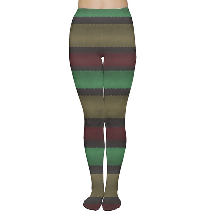 Stripes Green Red Yellow Grey Tights