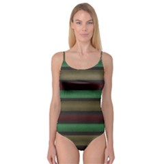 Stripes Green Red Yellow Grey Camisole Leotard  by BrightVibesDesign