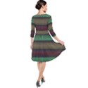 Stripes Green Red Yellow Grey Quarter Sleeve Waist Band Dress View2