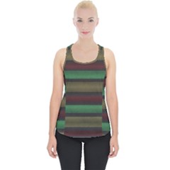 Stripes Green Red Yellow Grey Piece Up Tank Top by BrightVibesDesign