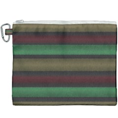 Stripes Green Red Yellow Grey Canvas Cosmetic Bag (xxxl)