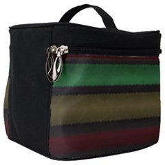 Stripes Green Red Yellow Grey Make Up Travel Bag (big)