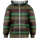 Stripes Green Red Yellow Grey Kids  Zipper Hoodie Without Drawstring View1