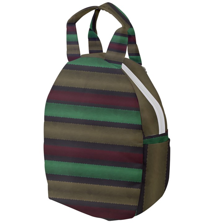 Stripes Green Red Yellow Grey Travel Backpacks