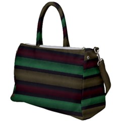 Stripes Green Red Yellow Grey Duffel Travel Bag