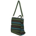 Stripes Teal Yellow Brown Grey Crossbody Backpack View1