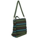 Stripes Teal Yellow Brown Grey Crossbody Backpack View2