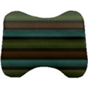 Stripes Teal Yellow Brown Grey Head Support Cushion View1