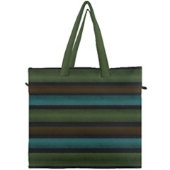 Stripes Teal Yellow Brown Grey Canvas Travel Bag