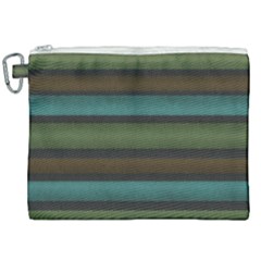 Stripes Teal Yellow Brown Grey Canvas Cosmetic Bag (xxl)