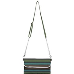 Stripes Teal Yellow Brown Grey Mini Crossbody Handbag