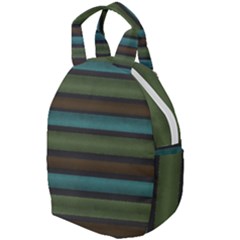 Stripes Teal Yellow Brown Grey Travel Backpacks by BrightVibesDesign