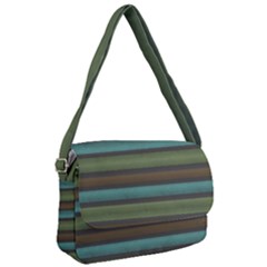 Stripes Teal Yellow Brown Grey Courier Bag by BrightVibesDesign