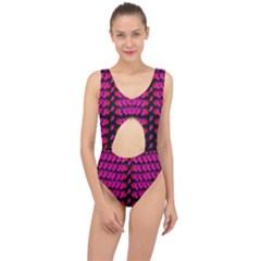 Flowers Coming From Above Center Cut Out Swimsuit