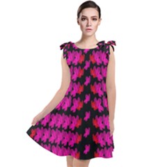 Flowers Coming From Above Tie Up Tunic Dress