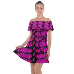 Flowers Coming From Above Off Shoulder Velour Dress by pepitasart