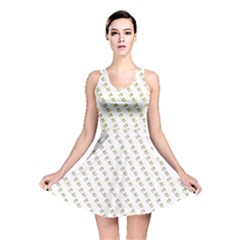 No Step On Snek Pattern White Background Meme Reversible Skater Dress by snek