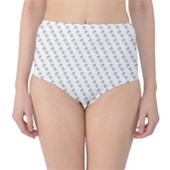 No Step On Snek Pattern White Background Meme Classic High-waist Bikini Bottoms by snek