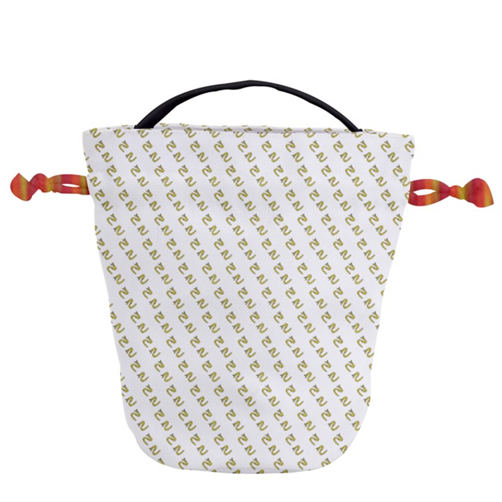 No Step On Snek Pattern White background Meme Drawstring Bucket Bag