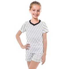 No Step On Snek Pattern White Background Meme Kids  Mesh Tee And Shorts Set