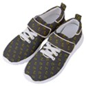 No Step On Snek Pattern Charcoal Dark Gray background Meme Women s Velcro Strap Shoes View2