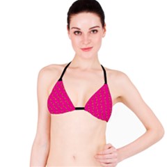 No Step On Snek Pattern Pink Background Meme Bikini Top by snek