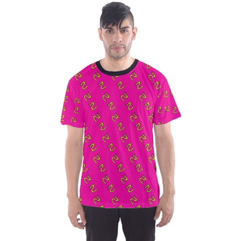 No Step On Snek Pattern Pink Background Meme Men s Sports Mesh Tee by snek