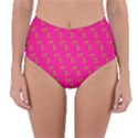 No Step On Snek Pattern Pink background Meme Reversible High-Waist Bikini Bottoms View3