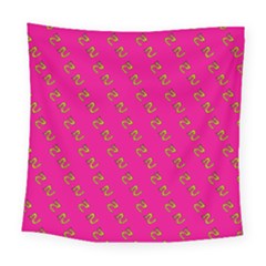 No Step On Snek Pattern Pink Background Meme Square Tapestry (large) by snek