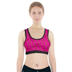 No Step On Snek Pattern Pink Background Meme Sports Bra With Pocket by snek